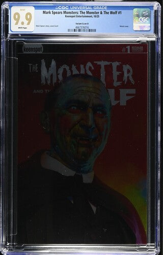 Mark Spears Monsters: The Monster and the Wolf #1 CGC 9.9 Cover D 1:1000 Mark Spears Metal Variant