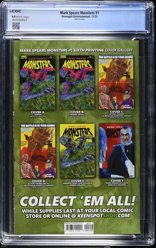 Mark Spears Monsters #1 CGC 9.9 6th Print