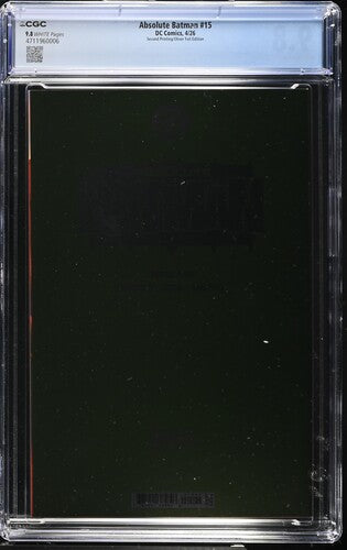 Absolute Batman #15 CGC 9.8 Second Printing/Foil Edition Ben Oliver Variant