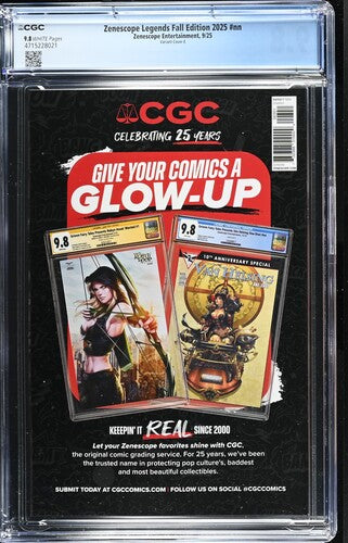 Zenescope Legends Fall Edition 2025 #NN CGC 9.8 1:20 Derlis Santacruz Variant