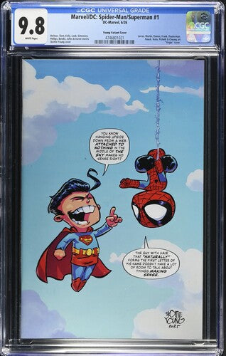 Marvel / DC: Spider-Man / Superman #1 CGC 9.8 Skottie Young Virgin Variant