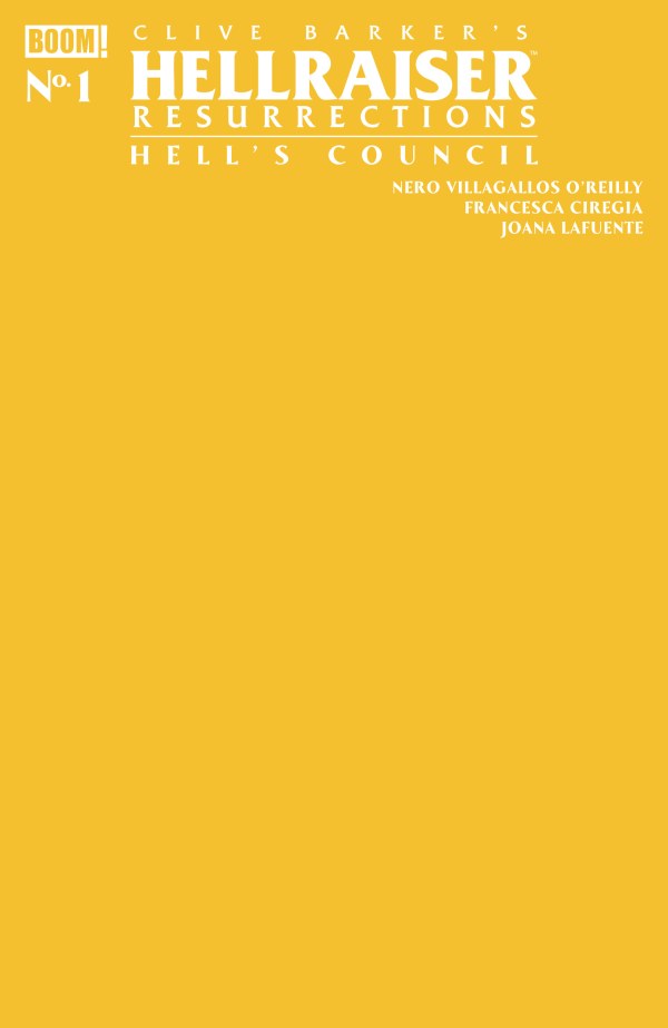 Hellraiser: Resurrections – Hell's Council #1 Cover C Yellow Blank Variant