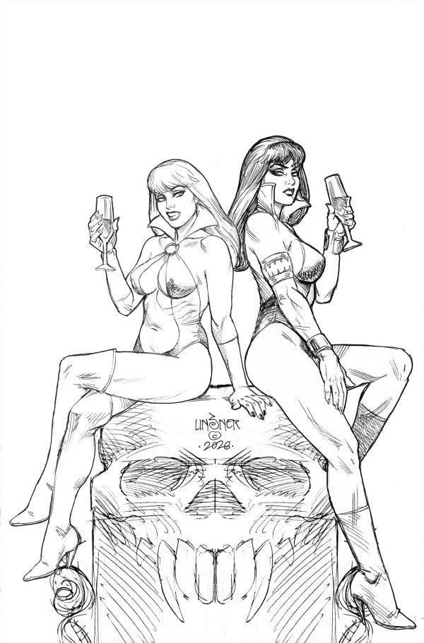 Vampirella #5 Cover P 1:10 Joseph Michael Linsner Black & White Virgin Variant