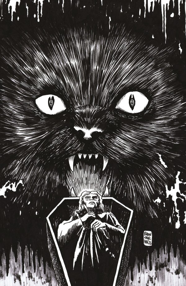 Stuff of Nightmares: The Cat in the Coffin #1 Cover I Francesco Francavilla Black & White Virgin Variant