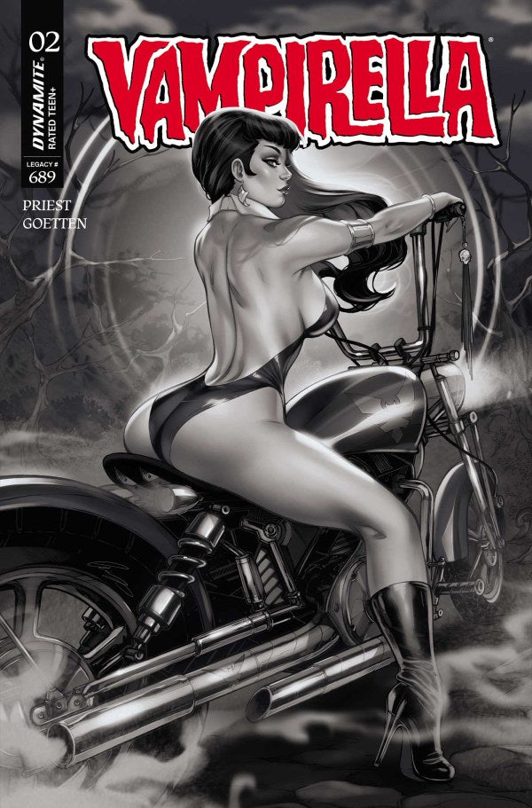 Vampirella #2 Cover M 1:7 Elias Chatzoudis Black & White Variant