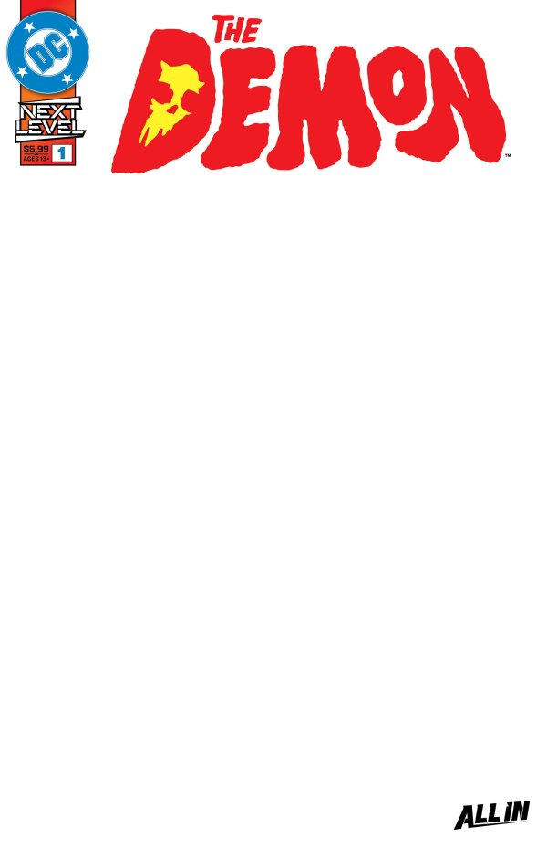 The Demon #1 Cover F Blank Variant